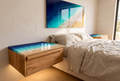 Custom Floating Ocean Resin Bedside Tables – Pair