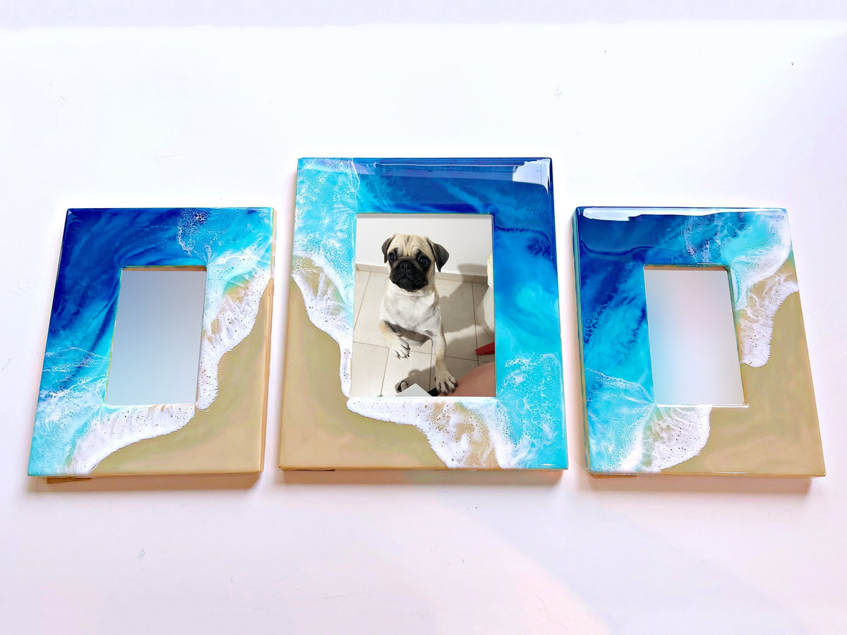 Ocean Resin Photo Frame | Handmade Coastal Home Decor | Beach Gift | Epoxy Art Picture Frame | Ocean Lover Gift | Nautical Decor