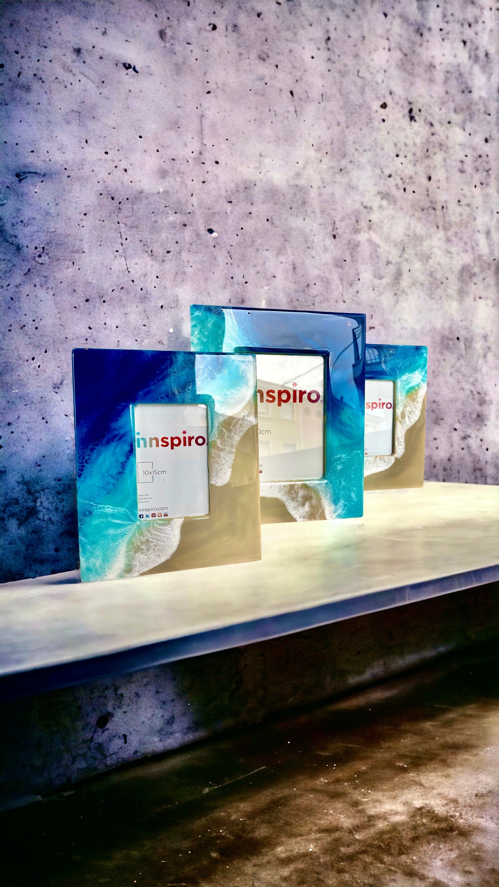 Ocean Resin Photo Frame | Handmade Coastal Home Decor | Beach Gift | Epoxy Art Picture Frame | Ocean Lover Gift | Nautical Decor