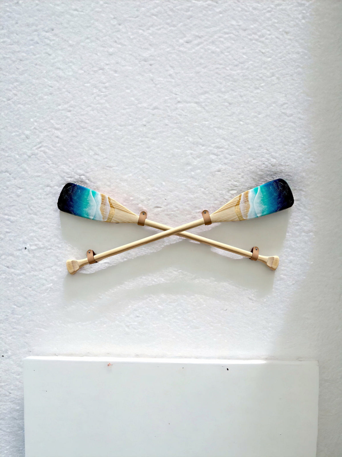 Personalised 90 cm Resin Ocean Paddle Wall Art | Custom Engraved Wooden Oar | Large Coastal Wall Decor | Handmade Beach House Gift