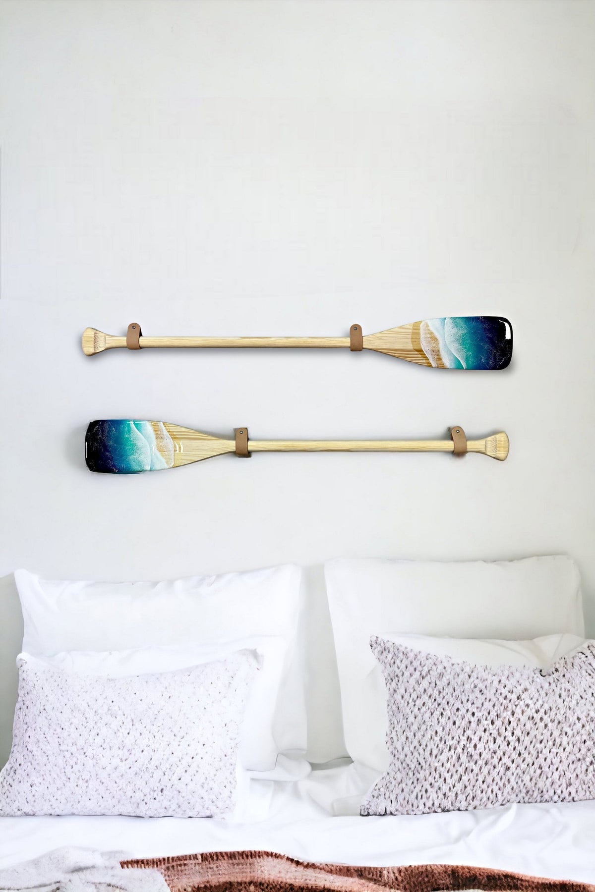 Personalised 90 cm Resin Ocean Paddle Wall Art | Custom Engraved Wooden Oar | Large Coastal Wall Decor | Handmade Beach House Gift