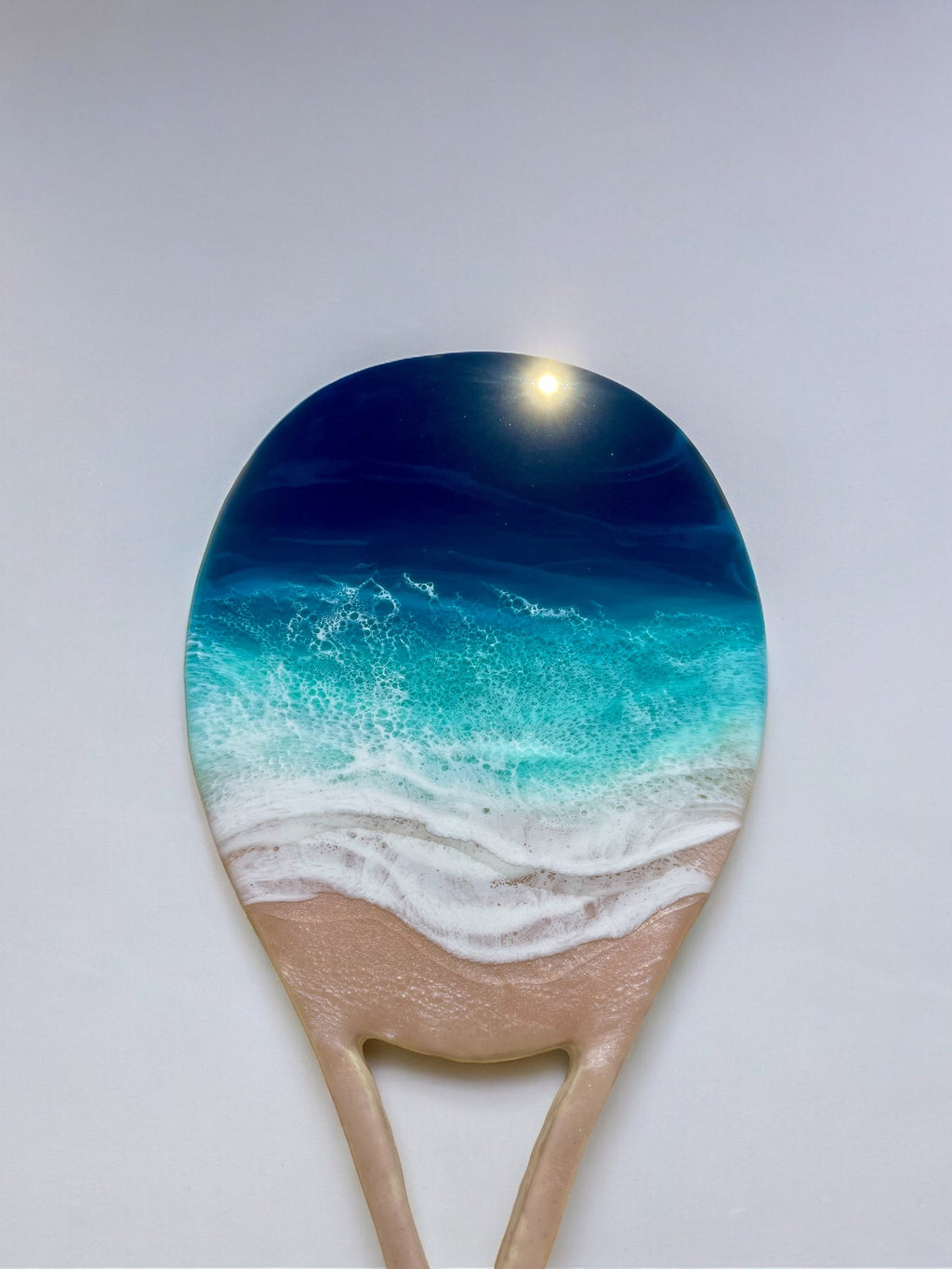 Resin Ocean Art Tennis Racket: Coastal Wall Decor