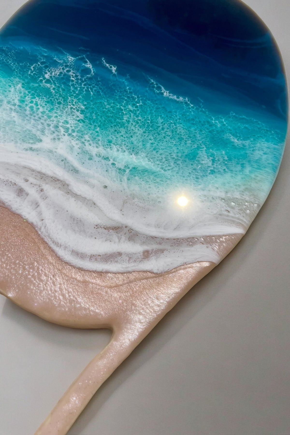Resin Ocean Art Tennis Racket: Coastal Wall Decor