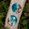 Acacia Wood Wall Clock: Resin Ocean Wave Decor (30-35cm)