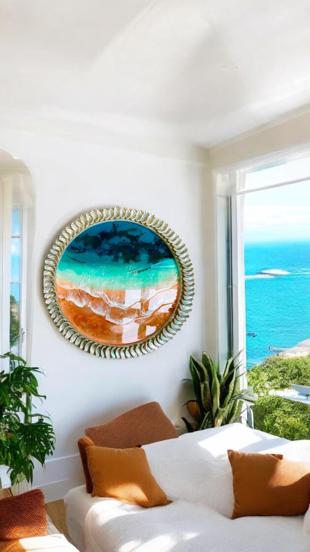 Ready to Ship Original Ocean Artwork, Kaihalulu Beach Resin Painting: Ocean Wave Wall Art (100cm)