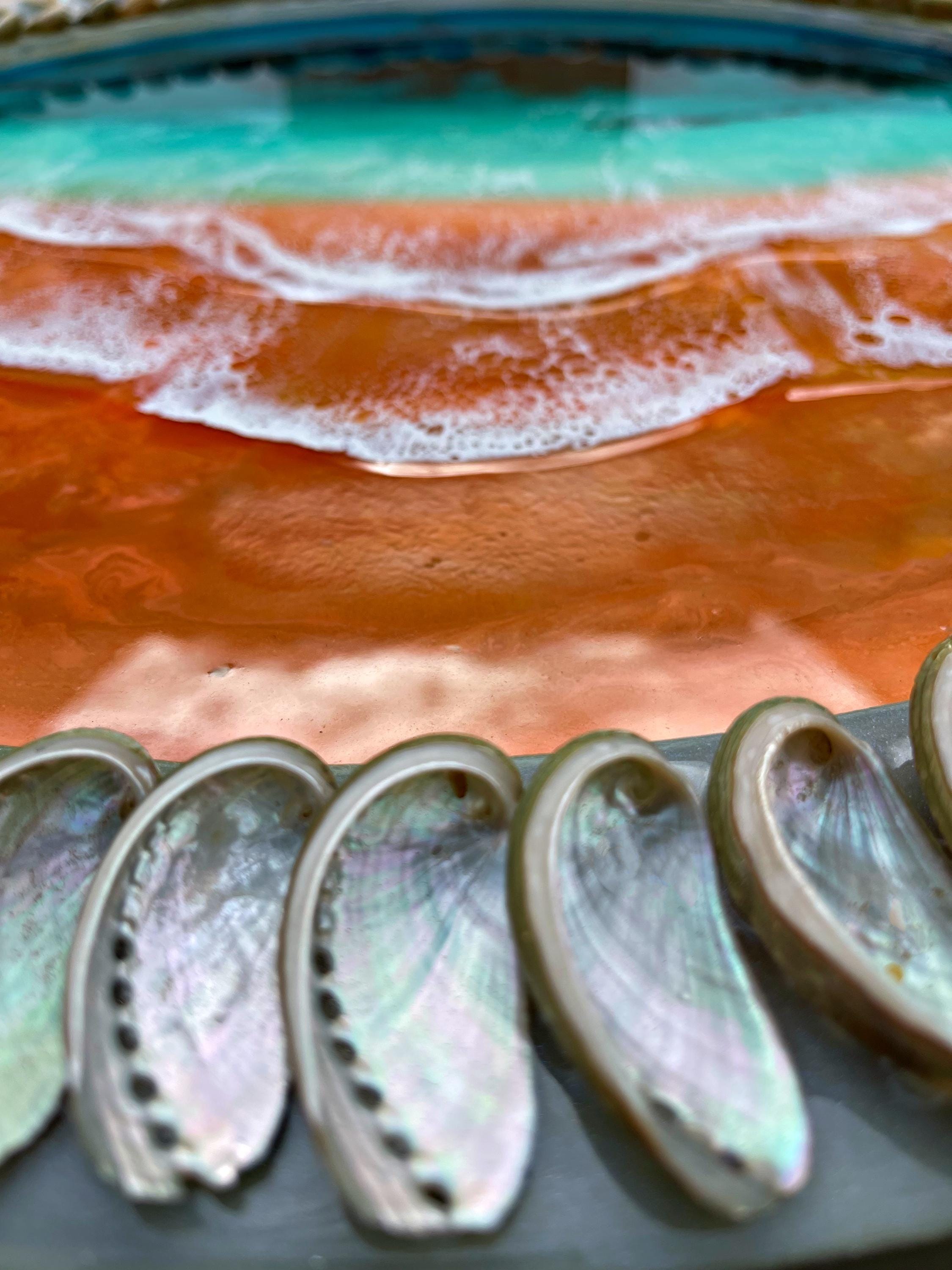 Ready to Ship Original Ocean Artwork, Kaihalulu Beach Resin Painting: Ocean Wave Wall Art (100cm)