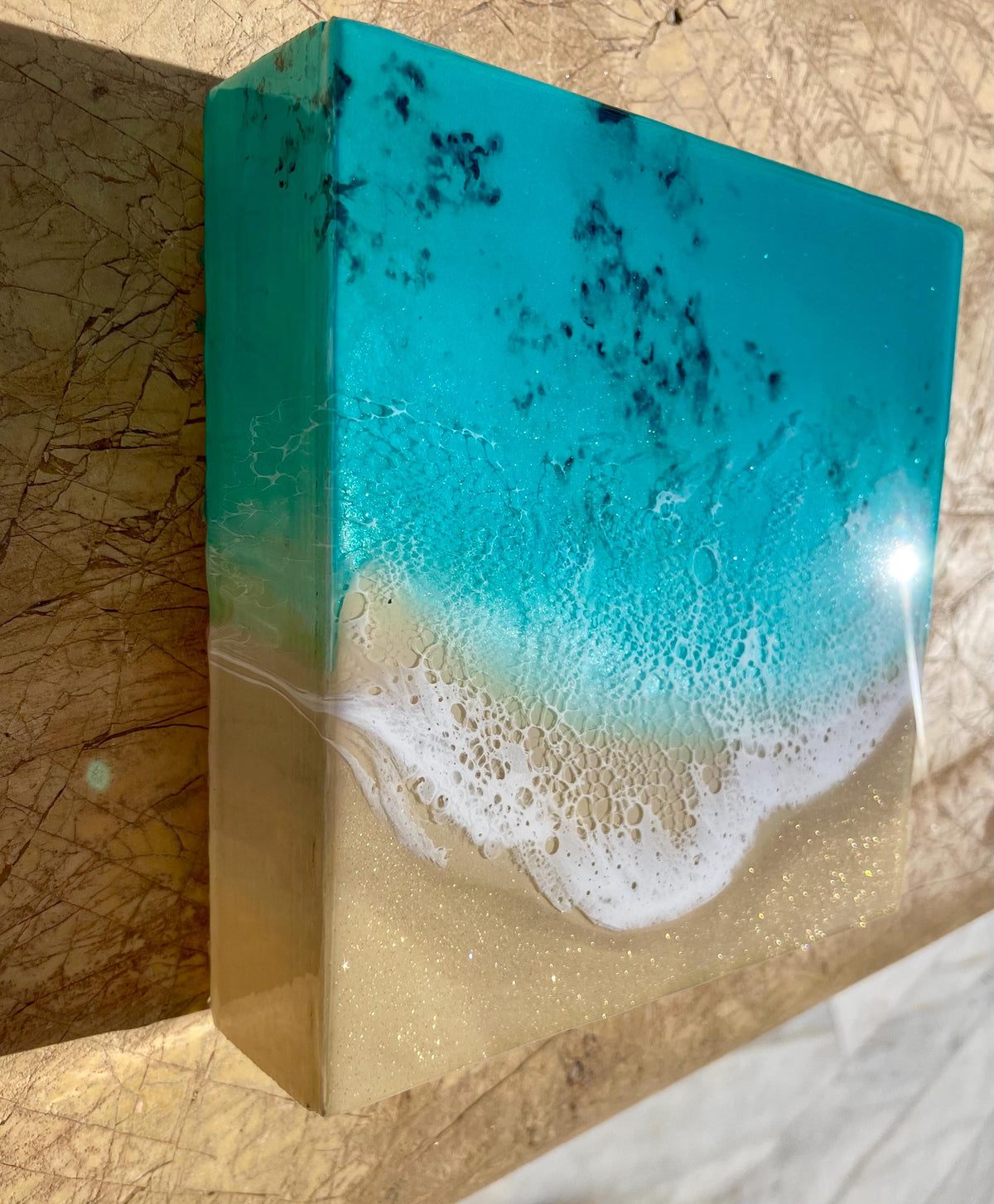 3D Resin Ocean Painting – Beach Wave Art, Coastal Wall Decor