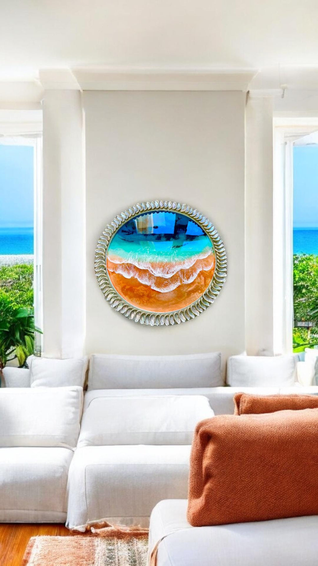 Ready to Ship Original Ocean Artwork, Kaihalulu Beach Resin Painting: Ocean Wave Wall Art (100cm)