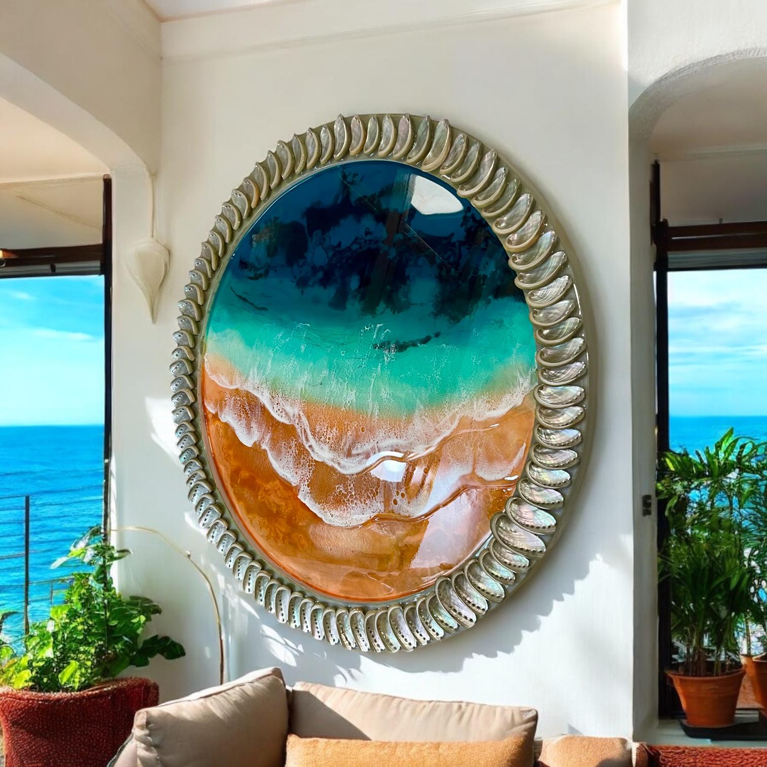 Ready to Ship Original Ocean Artwork, Kaihalulu Beach Resin Painting: Ocean Wave Wall Art (100cm)