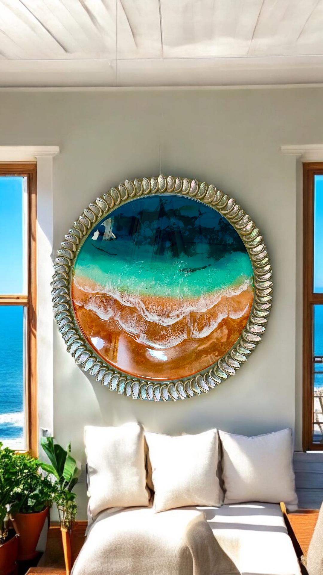 Ready to Ship Original Ocean Artwork, Kaihalulu Beach Resin Painting: Ocean Wave Wall Art (100cm)