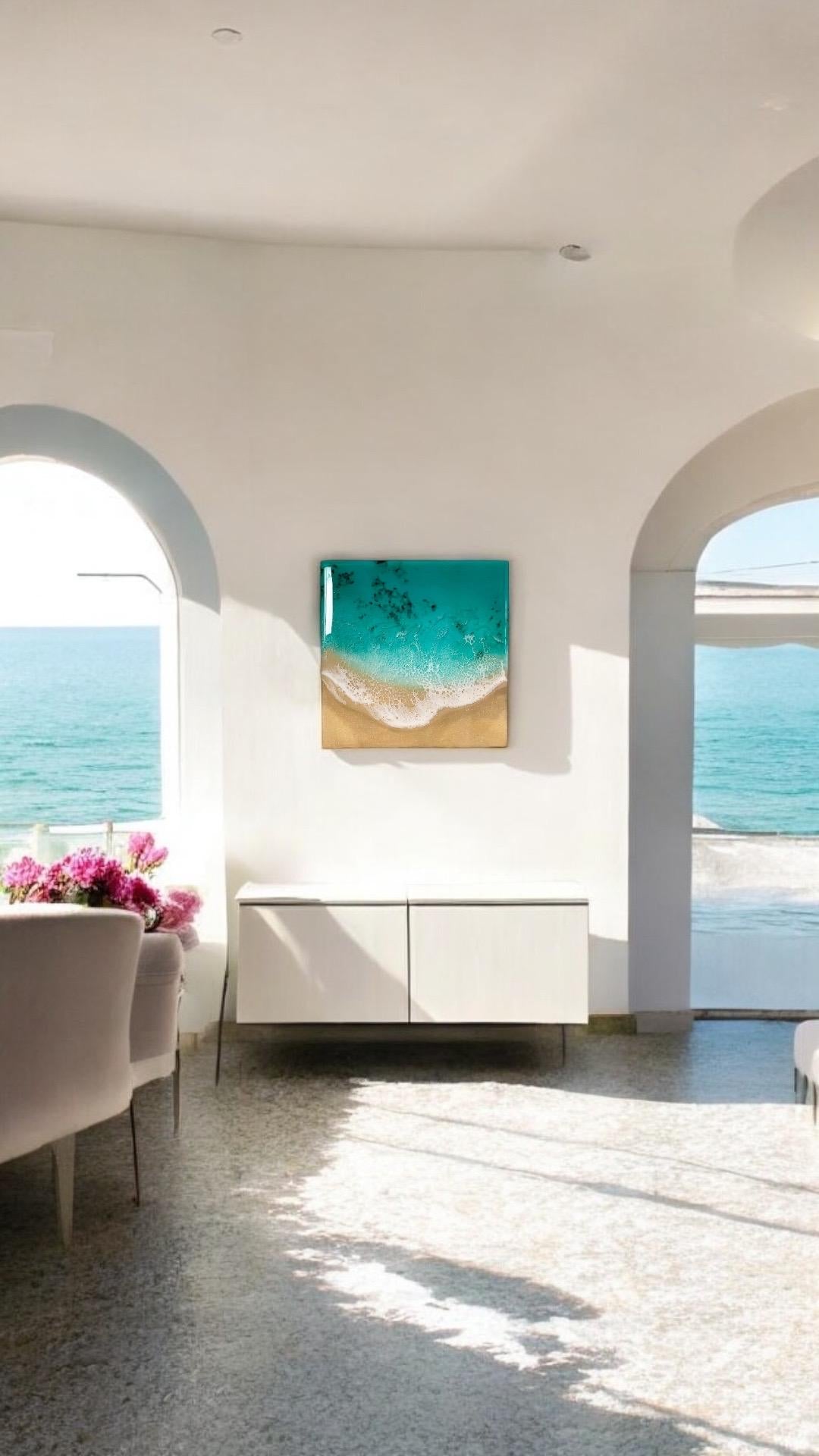 Large 3D Resin Ocean Painting – Coastal Beach Wave Wall Art (80–100 cm)