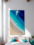 Ocean Resin Art: Coastal Beach Wall Decor (100 x 60 cm)