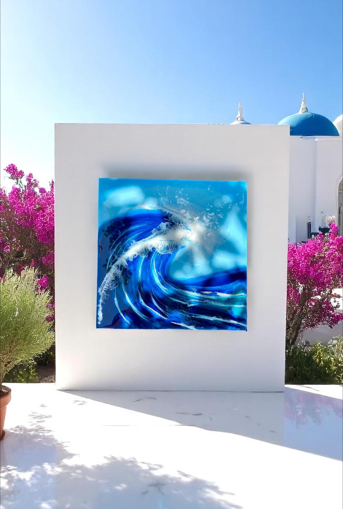 Large Resin Ocean Wave Art | Statement Coastal Wall Decor | Handmade Beach House Artwork | Luxury Ocean Painting | Coastal Interior Design