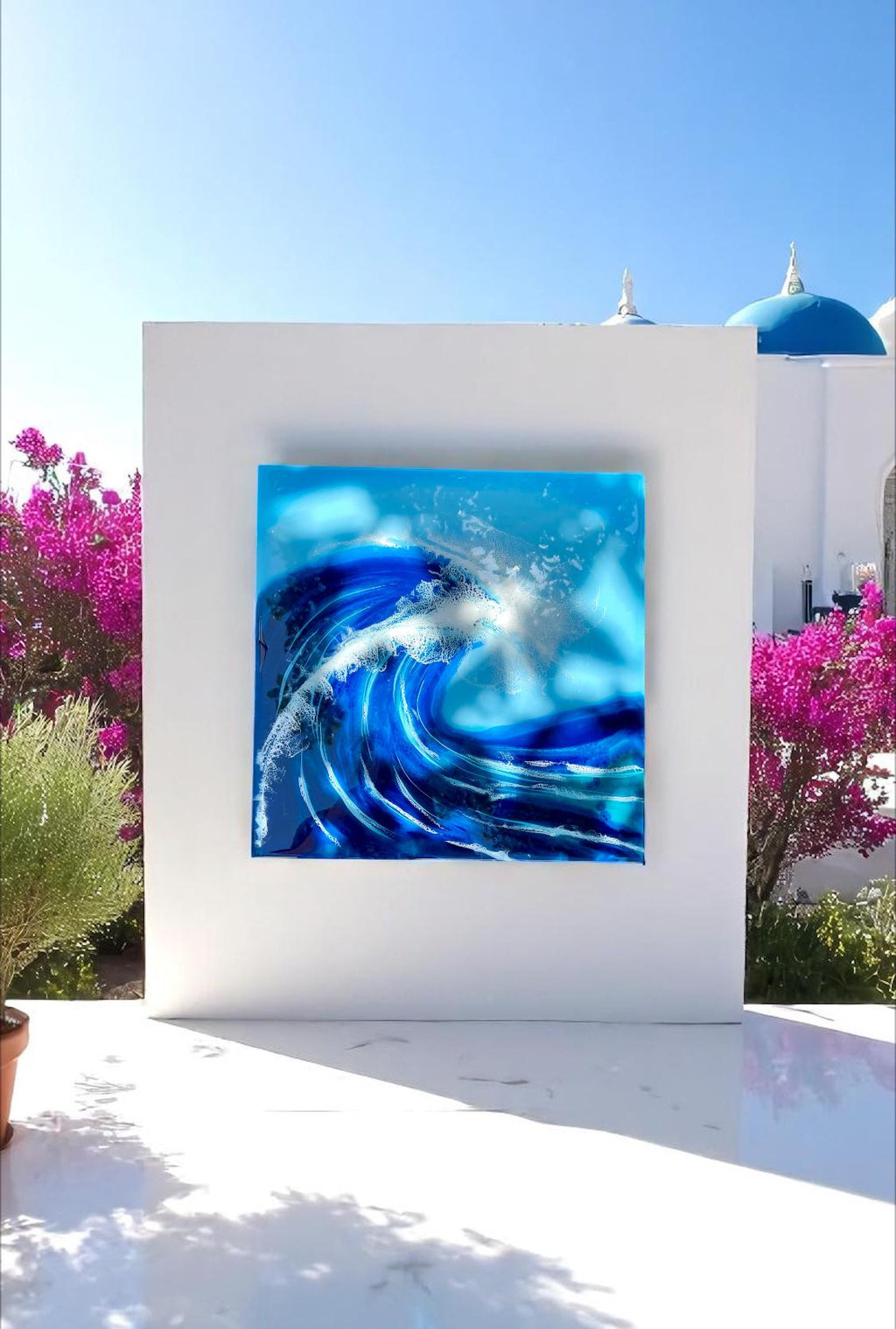Small Resin Ocean Wave Art | Coastal Wall Decor | Handmade Resin Artwork | Beach House Wall Art | Ocean Painting on Wood