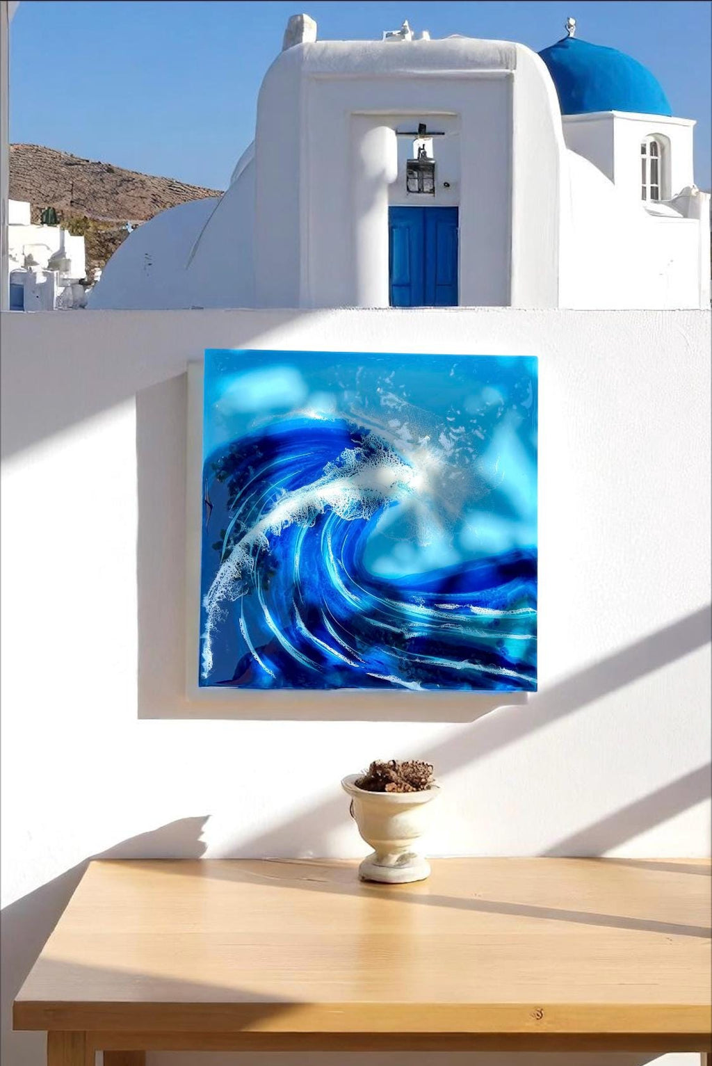 Small Resin Ocean Wave Art | Coastal Wall Decor | Handmade Resin Artwork | Beach House Wall Art | Ocean Painting on Wood