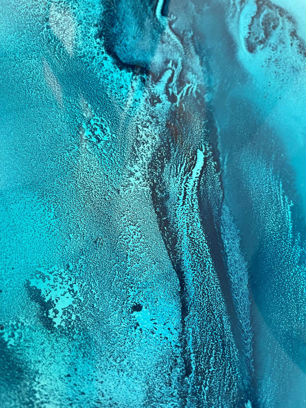 Ready to Ship Original Ocean Artwork, Ocean Veins – 80×50cm Resin Ocean Painting | Mixed Media Coastal Wall Art | Framed in Aluminium