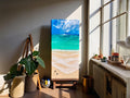 Ready to Ship Original Ocean Artwork, Sea Turtle Hatchlings Resin Painting: Coastal Ocean Art (120x60cm)