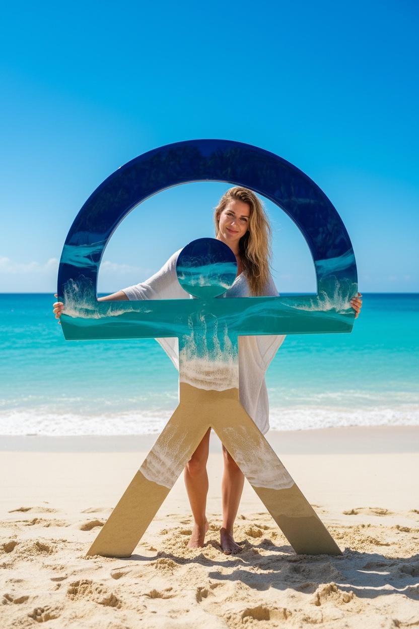 XXL Resin Indalo Wall Art – 1.2 m & 1.4 m | Large Handcrafted Ocean Sculpture | Spanish Protection Symbol | Coastal Statement Art