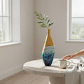 Wooden Vase with Resin Ocean Wave – Handmade Coastal Home Decor