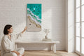 Resin Ocean Wall Clock | Handmade Coastal Art Clock | Large Beach Wall Decor | Epoxy Seascape Clock | One of a Kind