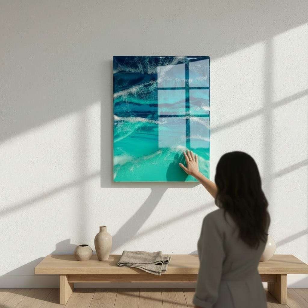Abstract Ocean Resin Wall Art – Handmade Coastal Artwork | Made to Order, Layered Resin Seascape