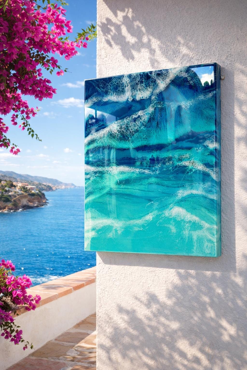 Abstract Ocean Resin Wall Art – Handmade Coastal Artwork | Made to Order, Layered Resin Seascape