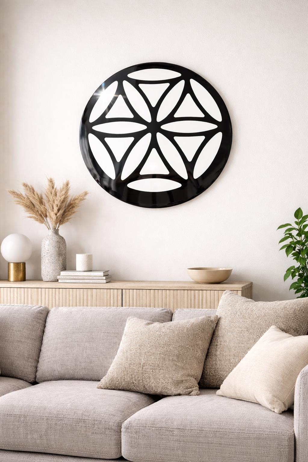 Large Resin Mandala Wall Art | Custom Colour Geometric Wall Sculpture | 90 cm Statement Resin Artwork | Modern Luxury Home Decor