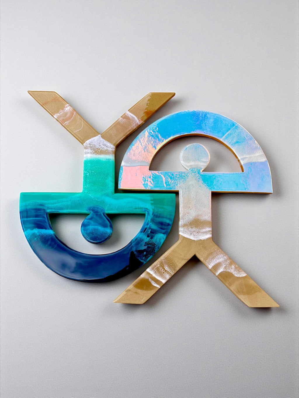 Indalo Man Wall Art 50cm | Handmade Resin Ocean Sculpture | Spanish Good Luck Symbol | Coastal Home Decor | Protection Charm | Almería Art