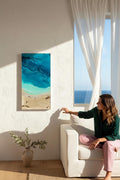 Ready to Ship Original Ocean Artwork, Ocean Veins – 80×50cm Resin Ocean Painting | Mixed Media Coastal Wall Art | Framed in Aluminium