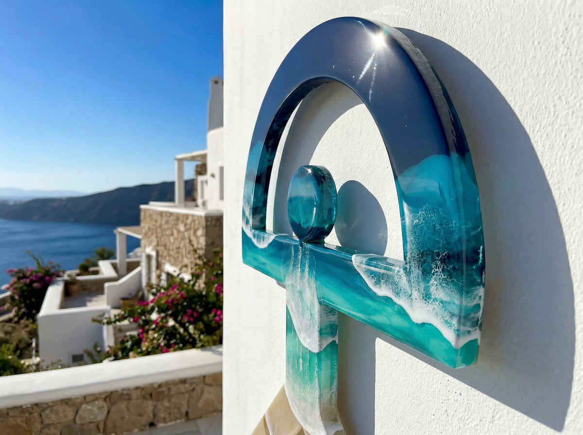 Indalo Man Wall Art 50cm | Handmade Resin Ocean Sculpture | Spanish Good Luck Symbol | Coastal Home Decor | Protection Charm | Almería Art