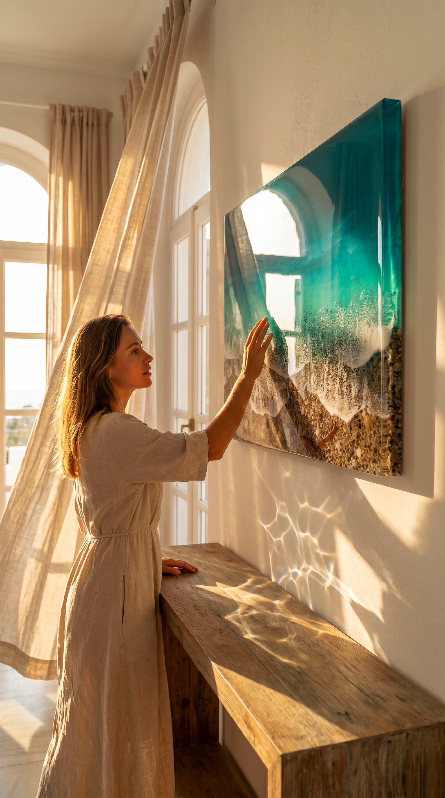 Large 3D Ocean Window Resin Art 100x60cm | Statement Coastal Wall Art | Handmade Luxury Ocean Artwork | Resin Ocean Series