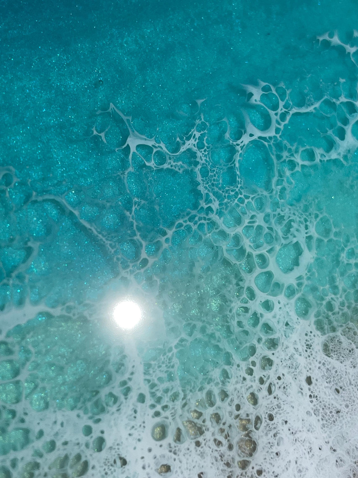 Small Resin Ocean Wall Art 30cm | Heart Beach Decor | Tropical Coastal Gift | Handmade Resin Sea Art | Unique Wall Hanging