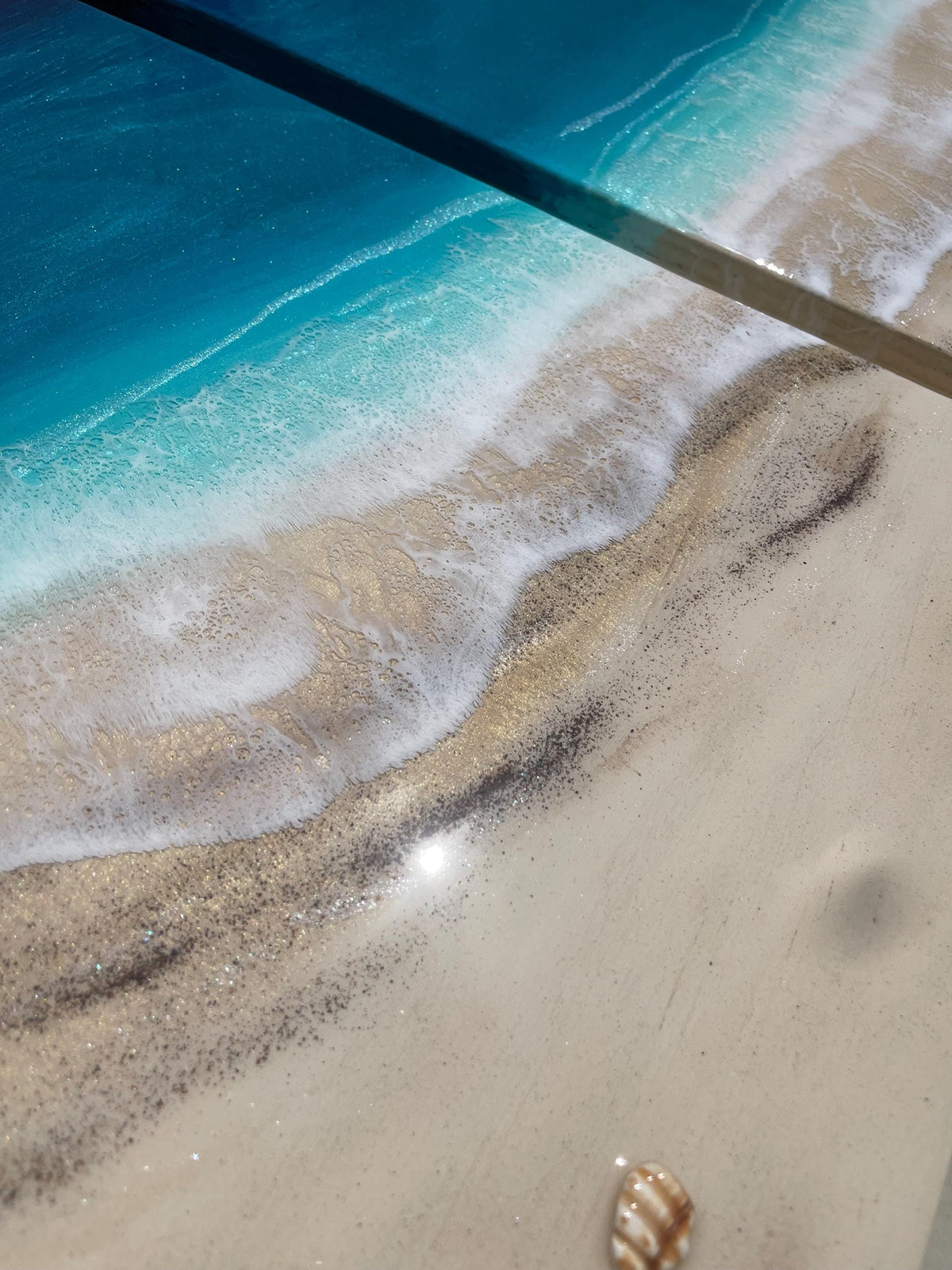 Large Resin Ocean Sunset Triptych Wall Art | Coastal Beach Artwork | Luxury Seascape Painting | Handmade Resin Art | Beach House Decor