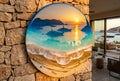 Resin Ocean Wall Art – Round Epoxy Wave Painting – 3D Beach Resin Art – Coastal Home Decor – Ocean Round Wall Art – Handmade Sea Gift