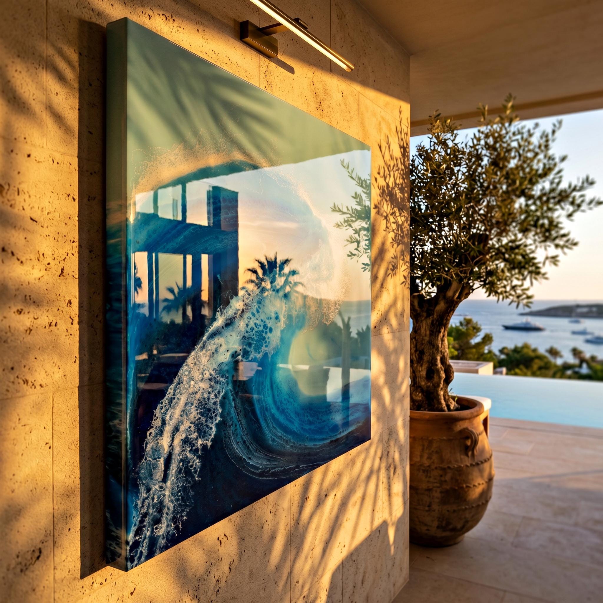 Large Resin Ocean Wave Art | Statement Coastal Wall Decor | Handmade Beach House Artwork | Luxury Ocean Painting | Coastal Interior Design