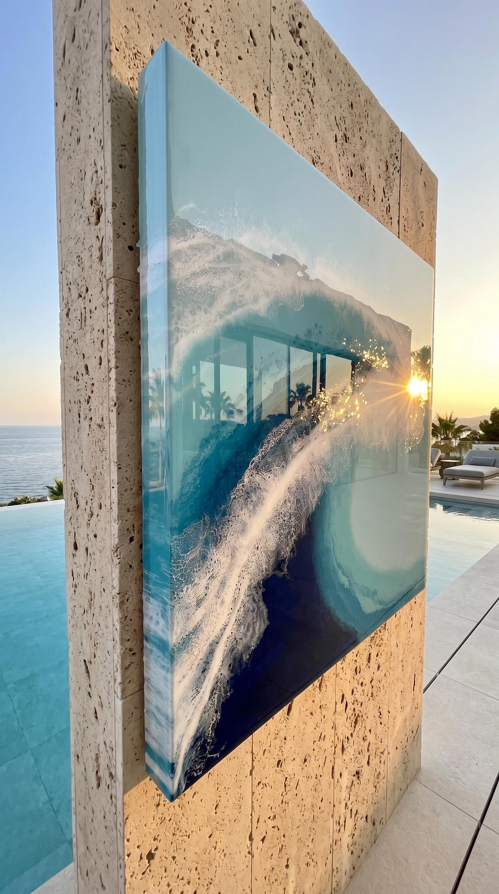 Medium Resin Ocean Wave Art | Coastal Wall Decor | Handmade Beach Artwork | Ocean Wave Wall Hanging | Luxury Coastal Home Decor