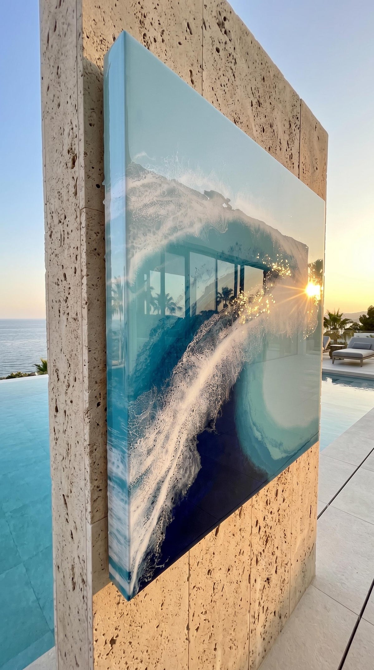 Medium Resin Ocean Wave Art | Coastal Wall Decor | Handmade Beach Artwork | Ocean Wave Wall Hanging | Luxury Coastal Home Decor