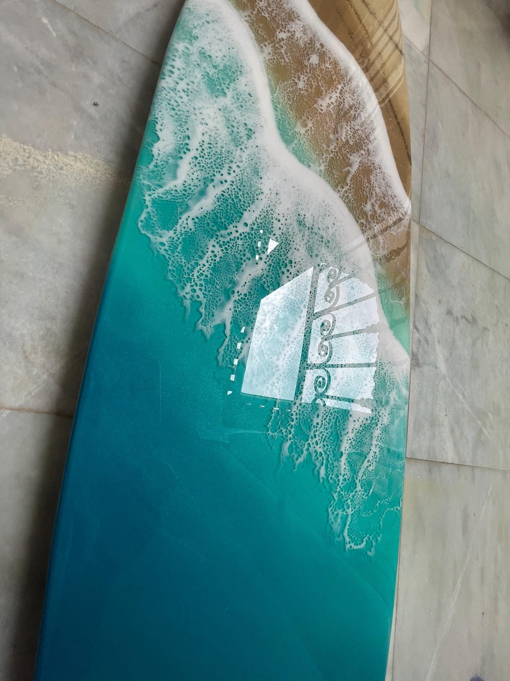 Luxury Resin Surfboard Wall Art | Coastal Beach House Decor | Handmade Ocean Wall Art | Premium Coastal Statement Piece
