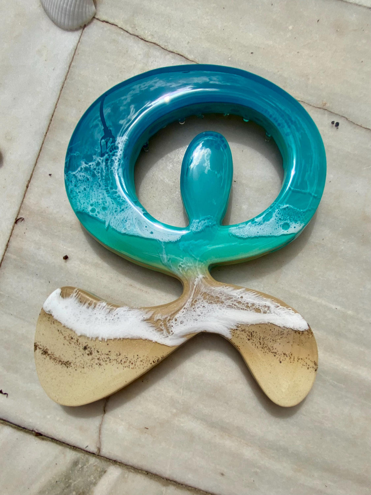 Indalo Wall Art | Handmade Resin Ocean Decor | Lucky Andalusian Symbol | Coastal Wall Hanging | Mediterranean Gift | 19cm