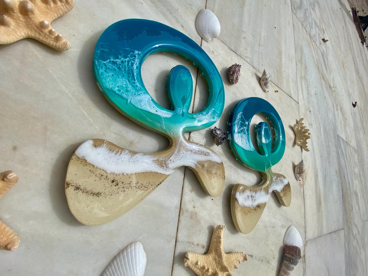 Indalo Wall Art | Handmade Resin Ocean Decor | Lucky Andalusian Symbol | Coastal Wall Hanging | Mediterranean Gift | 19cm