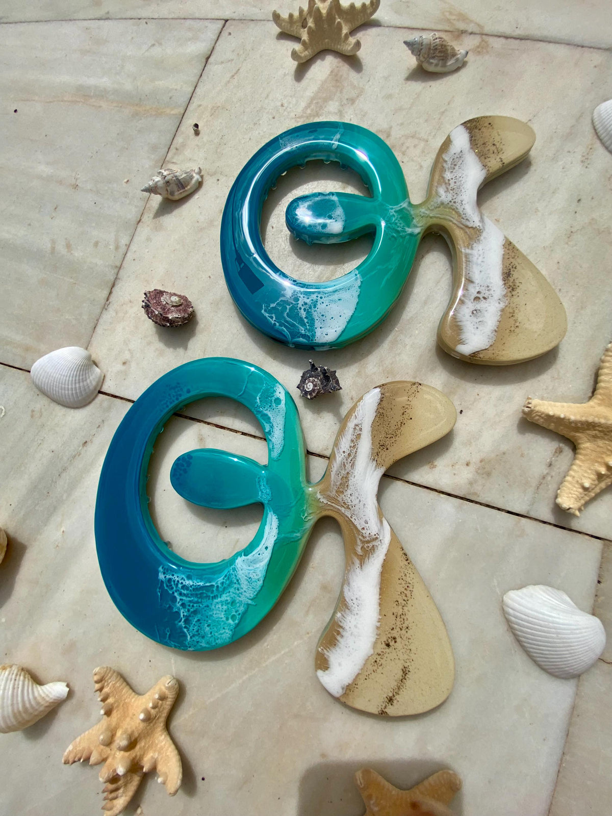 Indalo Wall Art | Handmade Resin Ocean Decor | Lucky Andalusian Symbol | Coastal Wall Hanging | Mediterranean Gift | 19cm