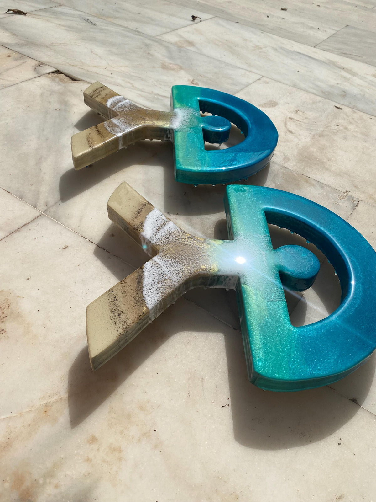Indalo Wall Art | Handmade Resin Ocean Decor | Lucky Andalusian Symbol | Coastal Wall Hanging | Mediterranean Wall Art | 30cm