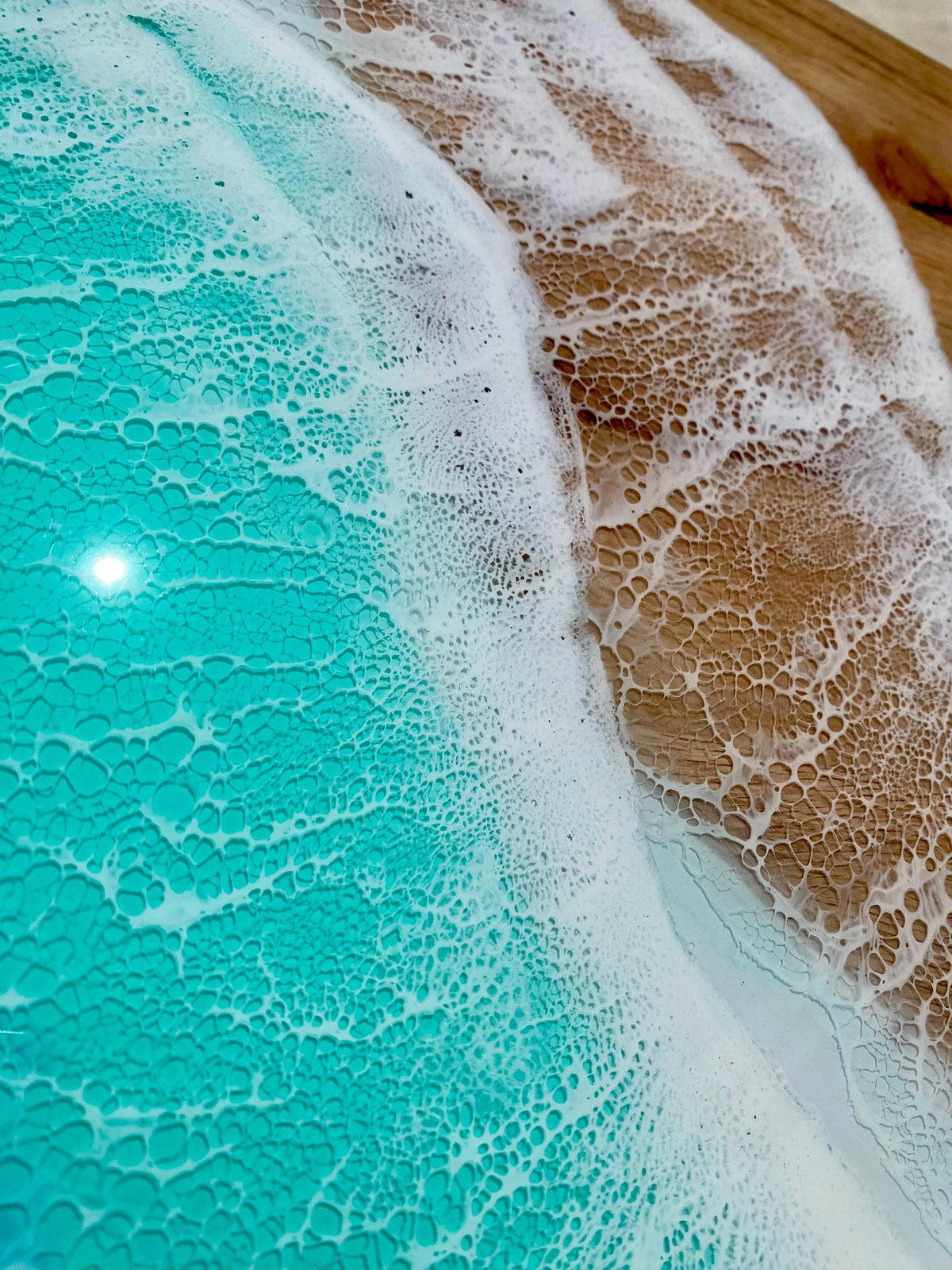 Luxury Oak Resin Coffee Table | Handmade Ocean Table | Solid Oak Coastal Furniture | Epoxy Resin Beach Coffee Table | 80x60 & 100x40