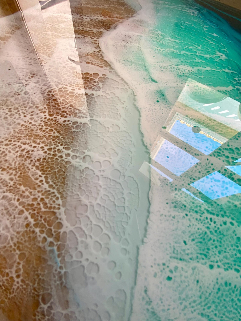 Large Solid Oak Ocean Coffee Table | Luxury Resin Beach Table | Handmade Coastal Furniture | Premium Epoxy Resin Coffee Table
